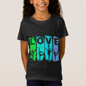 Rhythmic Gymnastics Love in Green and Aqua T-Shirt (Voorkant)