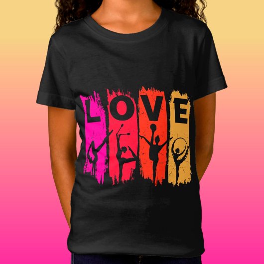 Rhythmic Gymnastics Love in Pink Red Oranje Yellow T-shirt