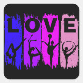 Rhythmic Gymnastics Love Vierkante Sticker (Voorkant)