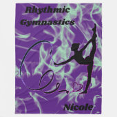 Rhythmic Gymnastics Paars en Mint Swirl Fleece Deken (Voorkant)