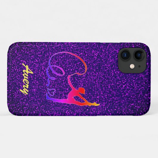 Rhythmic Gymnastics Paars Sparkle Case-Mate iPhone Case (Achterkant (horizontaal))