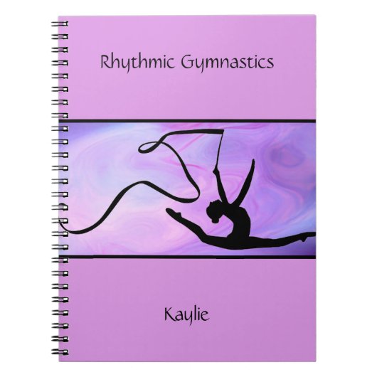 Rhythmic Gymnastics Paarse Ribbon Notitieboek (Voorkant)