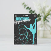 Rhythmic Gymnastics Ribbon and Stars Briefkaart (Staand voorkant)