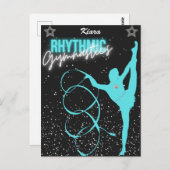 Rhythmic Gymnastics Ribbon and Stars Briefkaart (Voorkant / Achterkant)
