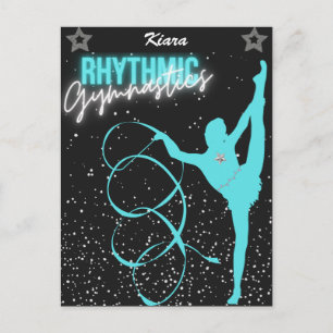 Rhythmic Gymnastics Ribbon and Stars Briefkaart