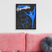 Rhythmic Gymnastics Ribbon and Stars Canvas Afdruk (Insitu (Woonkamer))