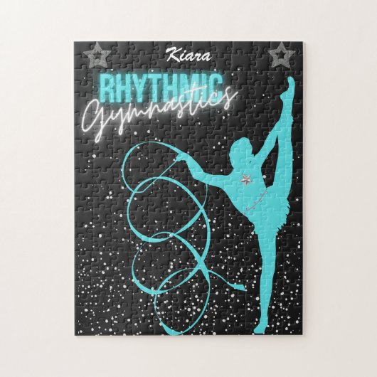 Rhythmic Gymnastics Ribbon and Stars Legpuzzel (Verticaal)