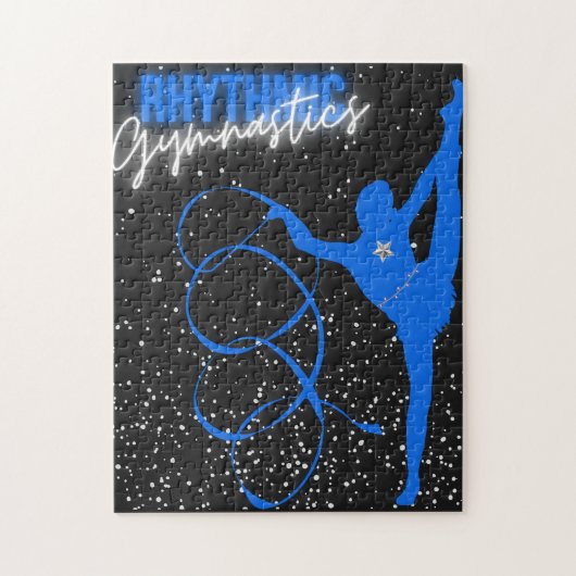 Rhythmic Gymnastics Ribbon and Stars Legpuzzel (Verticaal)