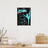 Rhythmic Gymnastics Ribbon and Stars Poster (Keuken)