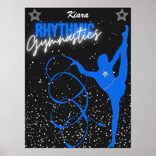 Rhythmic Gymnastics Ribbon and Stars Poster (Voorkant)