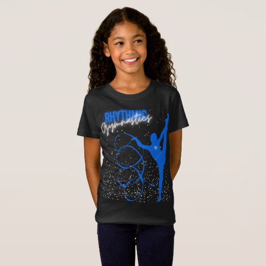 Rhythmic Gymnastics Ribbon and Stars T-Shirt (Voorkant volledig)