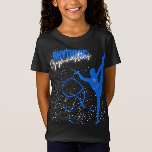 Rhythmic Gymnastics Ribbon and Stars T-Shirt (Voorkant)
