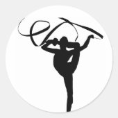 Rhythmic Gymnastics - Ribbon Ronde Sticker (Voorkant)