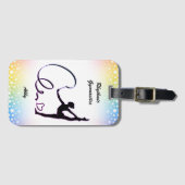 Rhythmic Gymnastics Ribbon Stars Bagagelabel (Voorkant (horizontaal))