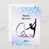 Rhythmic Gymnastics Ribbon Stars Briefkaart (Voorkant / Achterkant)