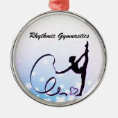Rhythmic Gymnastics Ribbon Stars Metalen Ornament (Voorkant)