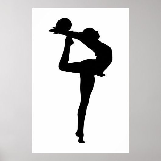 Rhythmic Gymnastics Silhouette Poster (Voorkant)