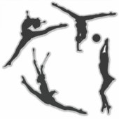 Rhythmic Gymnastics Silhouette Sticker (Voorkant)