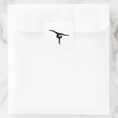 Rhythmic Gymnastics Silhouette Vierkante Sticker (Tas)