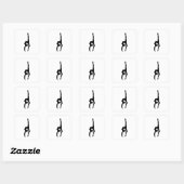 Rhythmic Gymnastics Silhouette Vierkante Sticker (Vel)