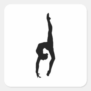 Rhythmic Gymnastics Silhouette Vierkante Sticker