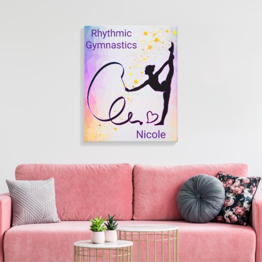 Rhythmic Gymnastics Stretched Canvas Print (Insitu (Woonkamer))
