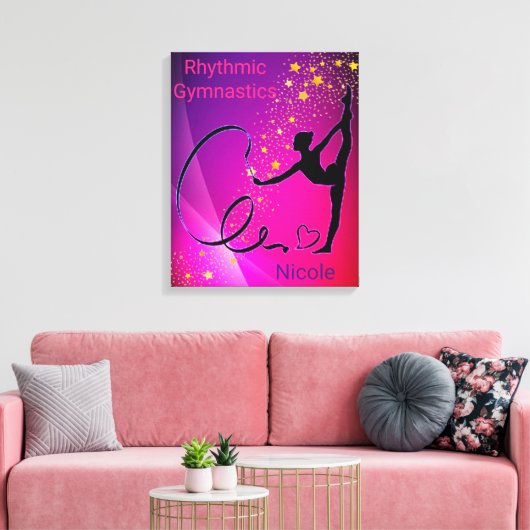 Rhythmic Gymnastics Stretched Canvas Print (Insitu (Woonkamer))