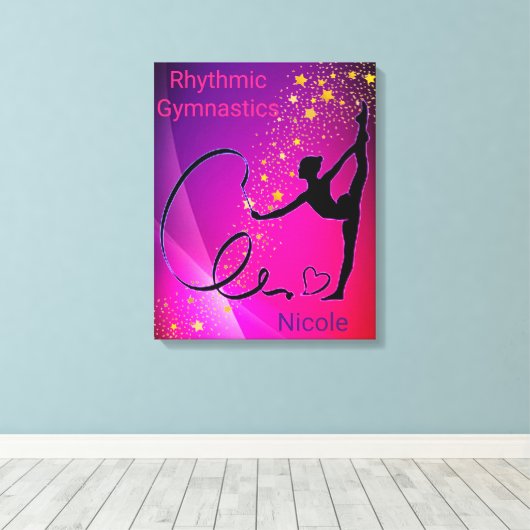 Rhythmic Gymnastics Stretched Canvas Print (Insitu (Houten vloer))