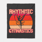 Rhythmic Gymnastiek Verstoord Sinaasappel en rood Fleece Deken (Voorkant)