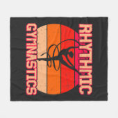 Rhythmic Gymnastiek Verstoord Sinaasappel en rood Fleece Deken (Voorkant (Horizontaal))