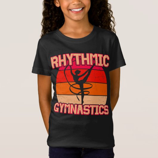 Rhythmic Gymnastiek Verstoord Sinaasappel en rood T-shirt (Voorkant)