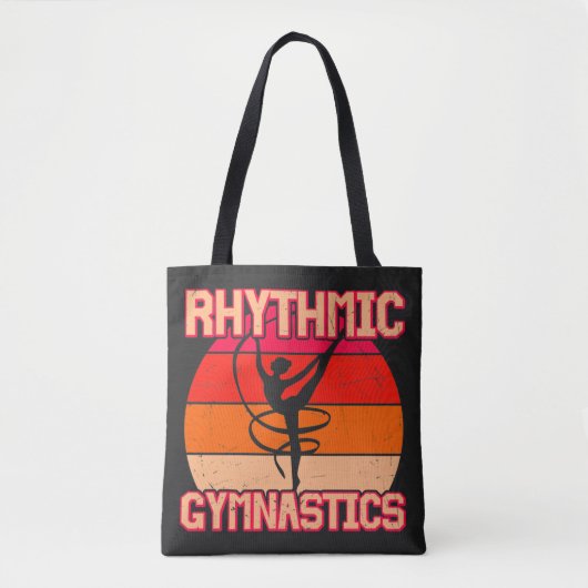 Rhythmic Gymnastiek Verstoord Sinaasappel en rood Tote Bag (Voorkant)