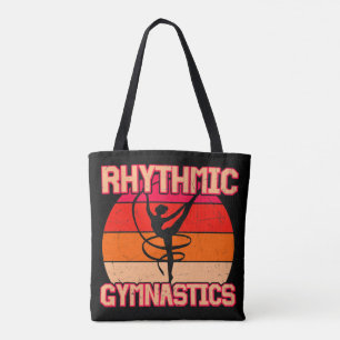 Rhythmic Gymnastiek Verstoord Sinaasappel en rood Tote Bag