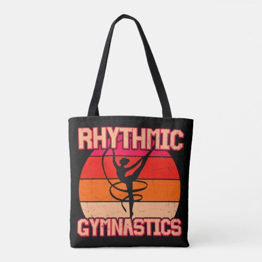 Rhythmic Gymnastiek Verstoord Sinaasappel en rood Tote Bag (Achterkant)