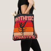 Rhythmic Gymnastiek Verstoord Sinaasappel en rood Tote Bag (Dichtbij)