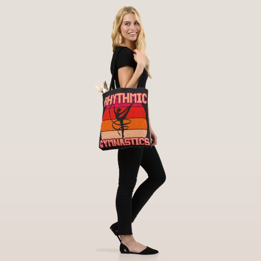 Rhythmic Gymnastiek Verstoord Sinaasappel en rood Tote Bag (Op model)