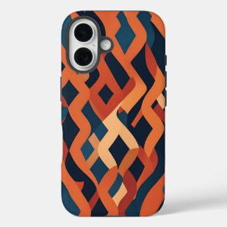 Rhythmic Pattern inspired by Carpet Weaving iPhone 16 Hoesje