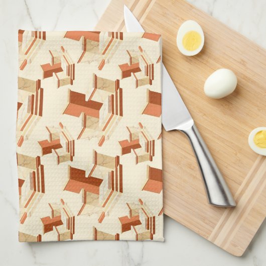 Rhythmic stack of marble pedestals and steps theedoek (Quarter Fold)