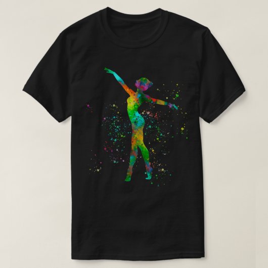 Rhythmische gymnastiek competitie in waterverf 8 t-shirt (Design voorkant)