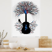 Rhythms of the Heart - ( surreal guitar art ) Poster (Keuken)