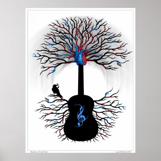 Rhythms of the Heart - ( surreal guitar art ) Poster (Voorkant)