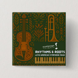 Rhythms & Roots-knop Vierkante Button 5,1 Cm