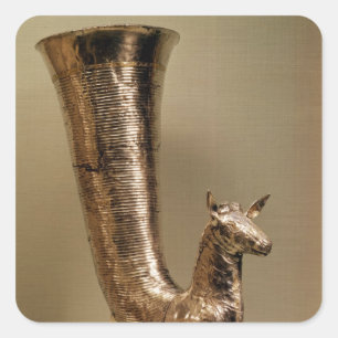 Rhyton in de vorm van een ibex uit Iran Vierkante Sticker