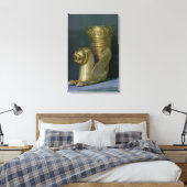 Rhyton in de vorm van een zittend leeuwmonster canvas afdruk (Insitu (Slaapkamer))