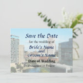 RI- Providence RI Skyline Save The Date (Staand voorkant)