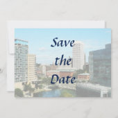 RI- Providence RI Skyline Save The Date (Achterkant)
