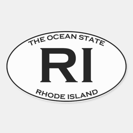 RI - Rhode Island Ovale Sticker (Voorkant)
