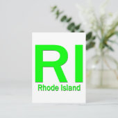 RI Rhode Island vlakgroen Briefkaart (Staand voorkant)