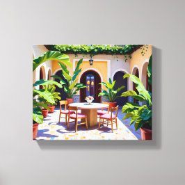 Riad Courtyard Canvas Print