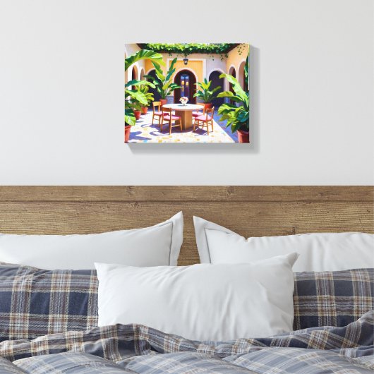 Riad Courtyard Canvas Print (Insitu (Slaapkamer))